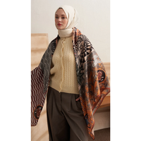 Buhara Yün İpek Omuz Şal - Hardal