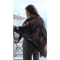 Mabeyn Omuz Şal - Mavi