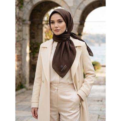 Vissona Düz Twill İpek Eşarp - Resim 1