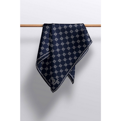 Vissona Twill İpek Eşarp - Lacivert - Resim 2