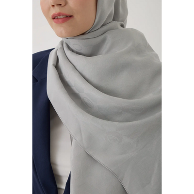 Valentino Orlandi Logo Serisi Monogram Şal - Açık Gri - Resim 2