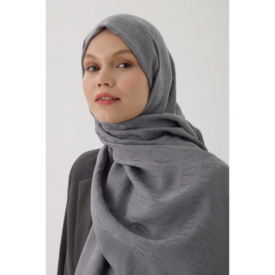 Valentino Orlandi VO Logo Serisi Şal - Koyu Gri - Resim 1