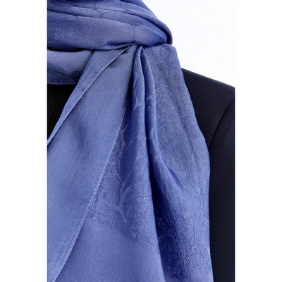 Valentino Orlandi Alia Mermer Desen Şal - Mavi - Resim 3