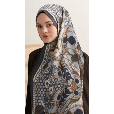 Terra Harmonia Yün İpek Şal - İndigo - Resim 4