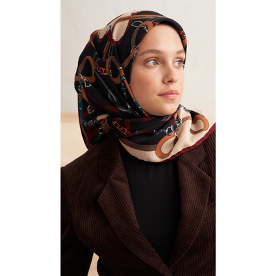 Mareen Ekinoks Eşarp - Bordo - Resim 2