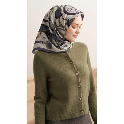 Mareen Ekinoks Eşarp - Açık Gri - Resim 4