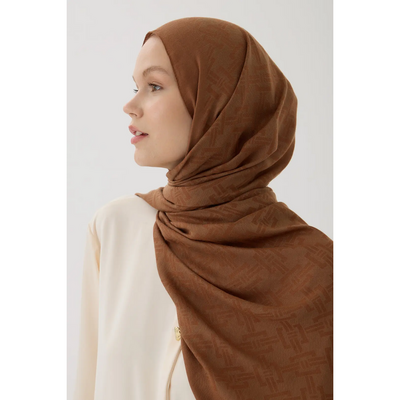 Valentino Orlandi Velora Örgü Desen Şal - Taba - Resim 2