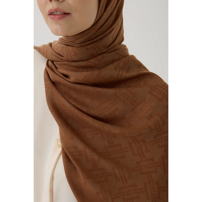 Valentino Orlandi Velora Örgü Desen Şal - Taba - Resim 3