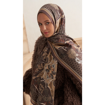 Terra Harmonia Yün İpek Şal - Kül Kahve - Resim 2