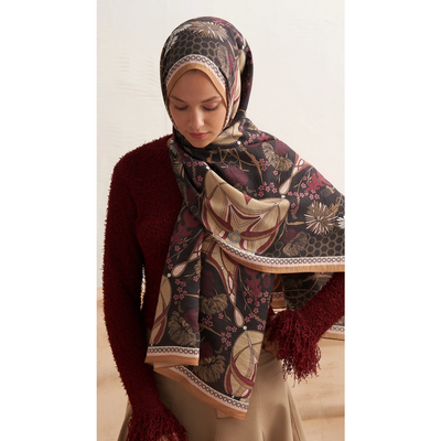 Terra Harmonia Yün İpek Şal - Soft Mürdüm - Resim 4