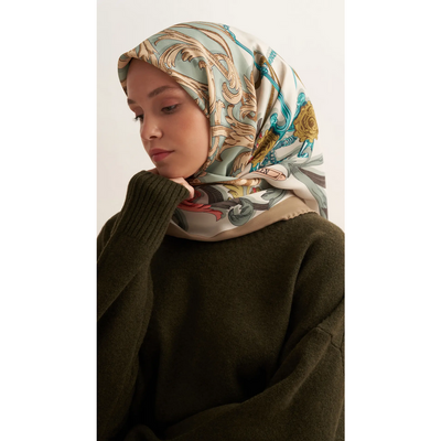 Mareen Sarmaşık Fureya Eşarp - Defne - Resim 1