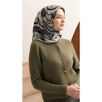 Mareen Ekinoks Eşarp - Açık Gri - Resim 2