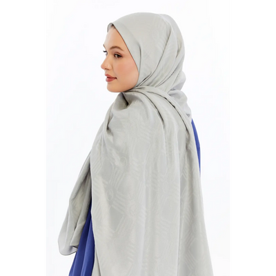 Valentino Orlandi Logo Serisi Kibrit Desen Şal - Açık Gri - Resim 2