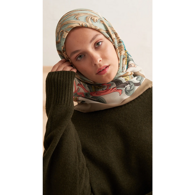 Mareen Sarmaşık Fureya Eşarp - Defne - Resim 2