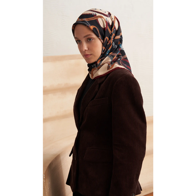 Mareen Ekinoks Eşarp - Bordo - Resim 3