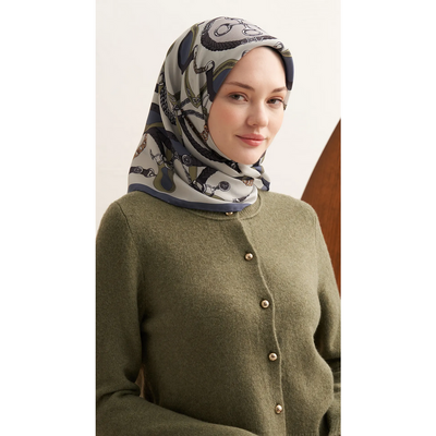 Mareen Ekinoks Eşarp - Açık Gri - Resim 3