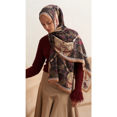 Terra Harmonia Yün İpek Şal - Soft Mürdüm - Resim 2