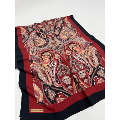 Valentino Orlandi Laura Deseli Şal - Bordo - Resim 1