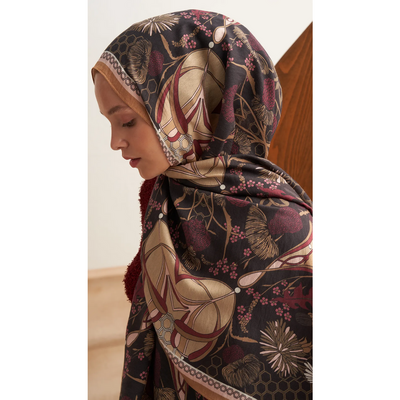 Terra Harmonia Yün İpek Şal - Soft Mürdüm - Resim 3