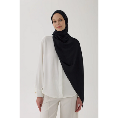 Valentino Orlandi Velora Örgü Desen Şal - Siyah - Resim 2