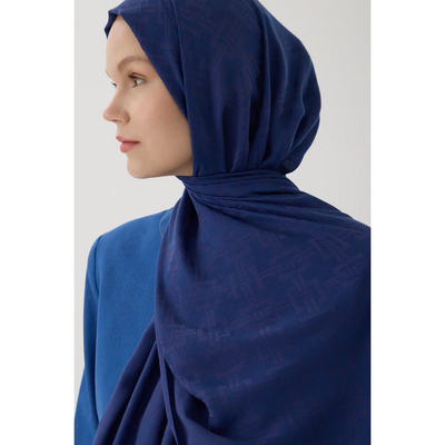 Valentino Orlandi Velora Örgü Desen Şal - Lacivert - Resim 2