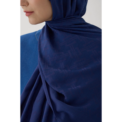 Valentino Orlandi Velora Örgü Desen Şal - Lacivert - Resim 3