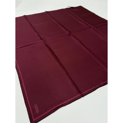Vakko Monogram Twil Eşarp - Bordo - Resim 2