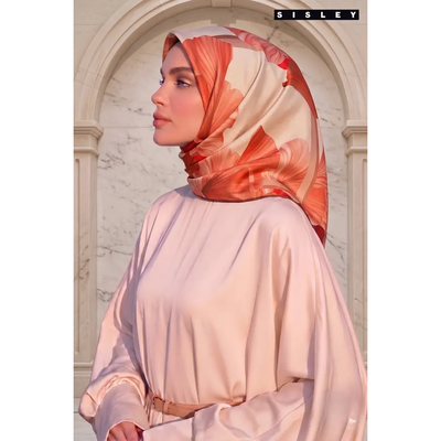 Sisley Twill İpek Eşarp - Beyaz - Resim 2
