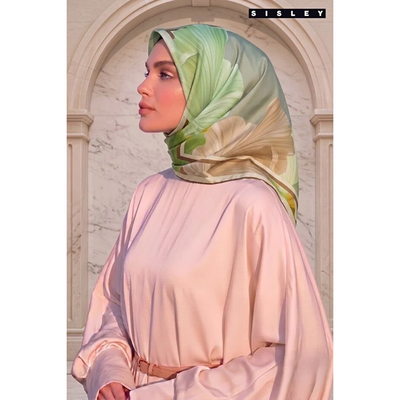 Sisley Twill İpek Eşarp - Çağla Yeşili - Resim 2