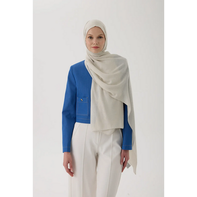 Valentino Orlandi Velora Örgü Desen Şal - Taş - Resim 2