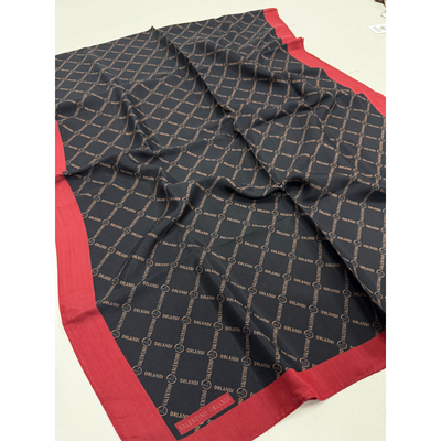 Valentino Orlandi Laura Logo Şal - Bordo - Resim 1