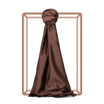 İPEKEVİ ÇİFT TARAFLI İPEK ŞAL - ACI KAHVE 