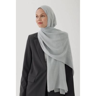 Valentino Orlandi Velora Örgü Desen Şal - Açık Gri - Resim 2