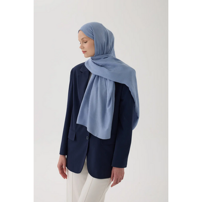 Valentino Orlandi Velora Örgü Desen Şal - Açık Mavi - Resim 3