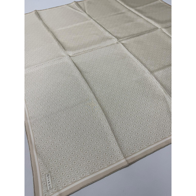 Vakko Monogram Twil Eşarp - Krem - Resim 3