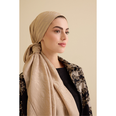 İmannoor Bambunoor Naia Pamuk Şal - Antik Bej - Resim 3