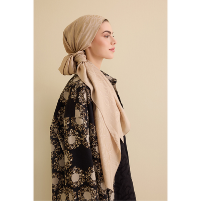 İmannoor Bambunoor Naia Pamuk Şal - Antik Bej - Resim 2