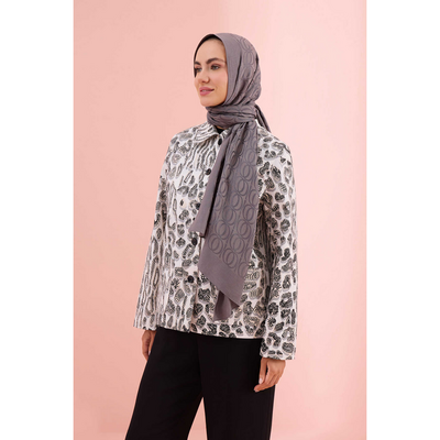 İmannoor Bambunoor Naia Pamuk Şal - Antrasit - Resim 3