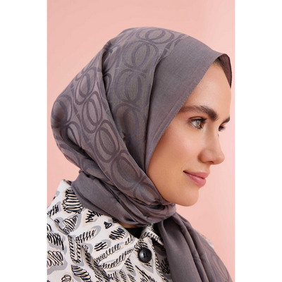 İmannoor Bambunoor Naia Pamuk Şal - Antrasit - Resim 1