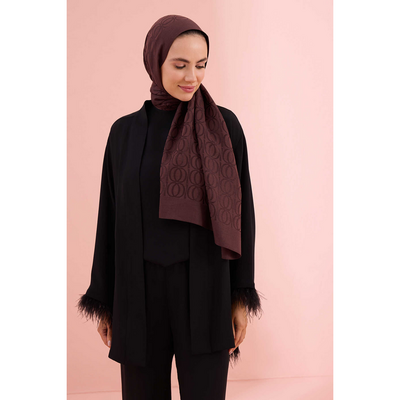 İmannoor Bambunoor Naia Pamuk Şal - Kahve - Resim 2