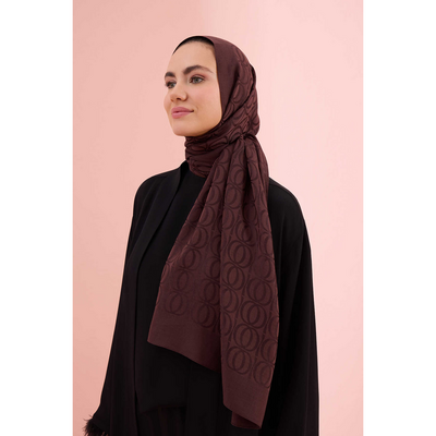 İmannoor Bambunoor Naia Pamuk Şal - Kahve - Resim 1