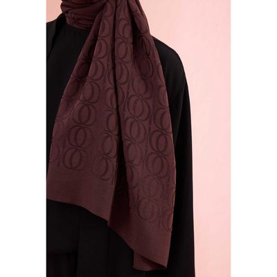 İmannoor Bambunoor Naia Pamuk Şal - Kahve - Resim 3