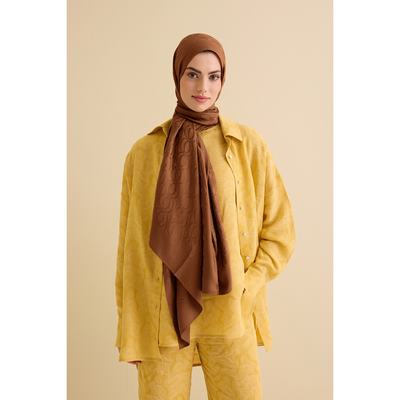 İmannoor Bambunoor Naia Pamuk Şal - Taba - Resim 1