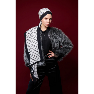 Valentino Orlandi Laura Logo Şal - Siyah - Resim 1