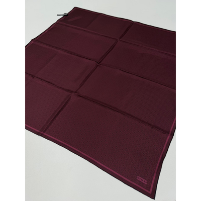 Vakko Monogram Twil Eşarp - Bordo - Resim 3