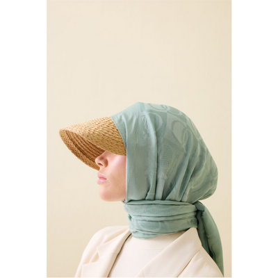 İmannoor Dama Desen Şal - Nil Yeşili - Resim 3