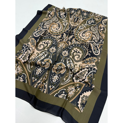 Valentino Orlandi Laura Deseli Şal - Haki - Resim 2