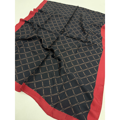 Valentino Orlandi Laura Logo Şal - Bordo - Resim 2