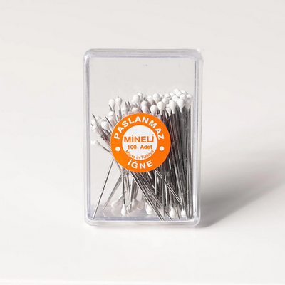 100'lü Çelik İğne - Beyaz - Resim 1