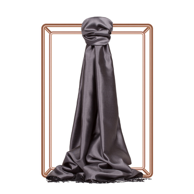 İPEKEVİ ÇİFT TARAFLI İPEK ŞAL - FÜME ANTRASİT